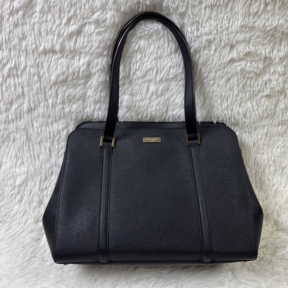 Kate Spade Black Saffiano Leather Tote Newbury Lane Miles Shoulder Bag Purse